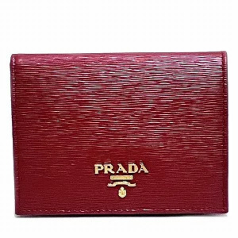 Prada Saffiano Red Bi fold Wallet
